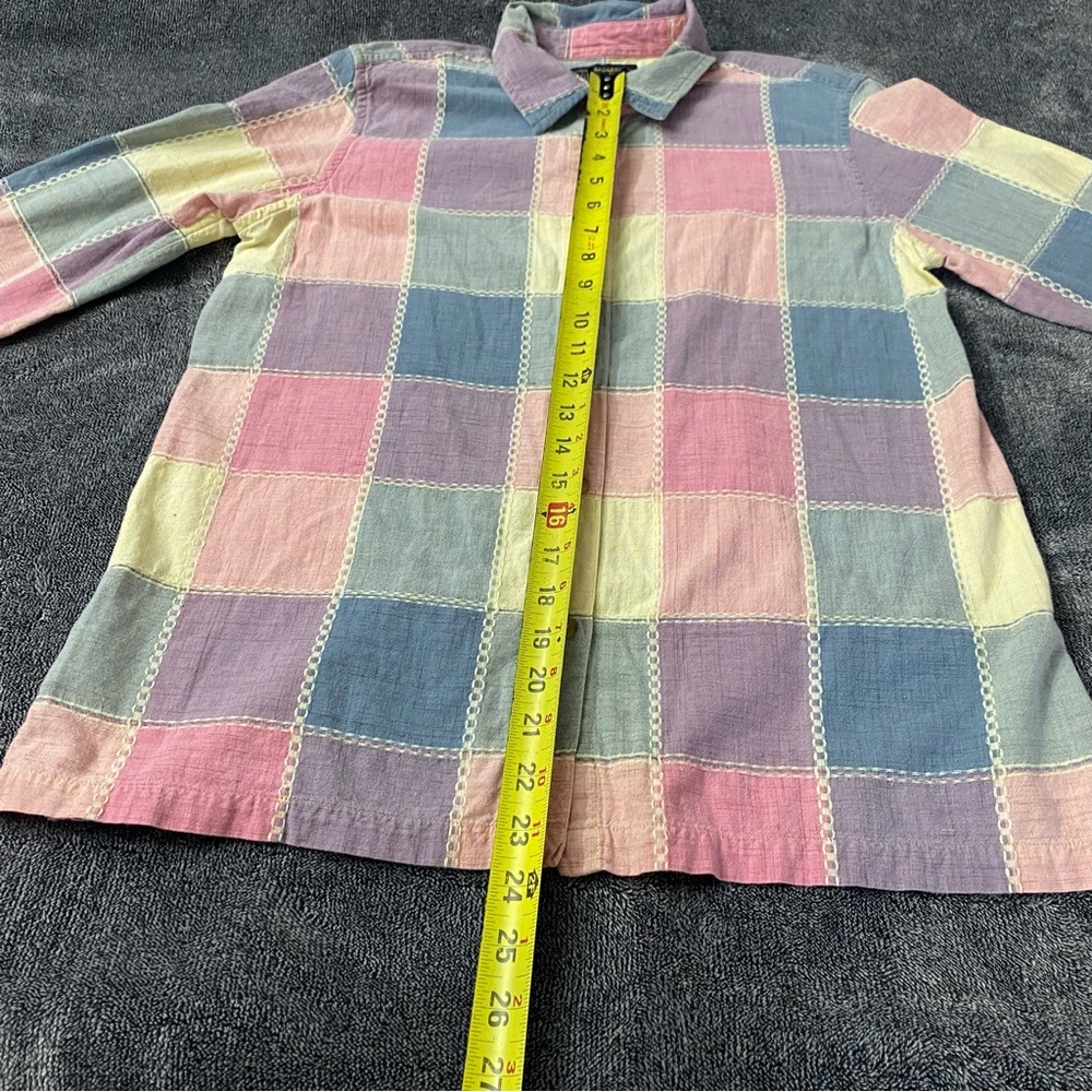 Willow Ridge Pink and Purple Patchwork Plaid Shirt Spring - Easter - Pastel - Picture 9 of 10